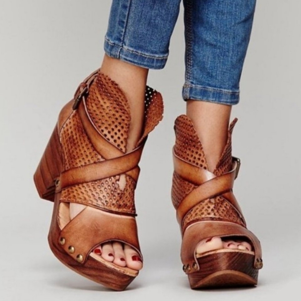 Free People Rendering Leather Clogs
